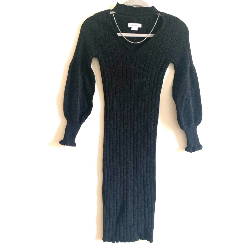Urban Revivo Lantern Sleeve Knitted sweater Dress